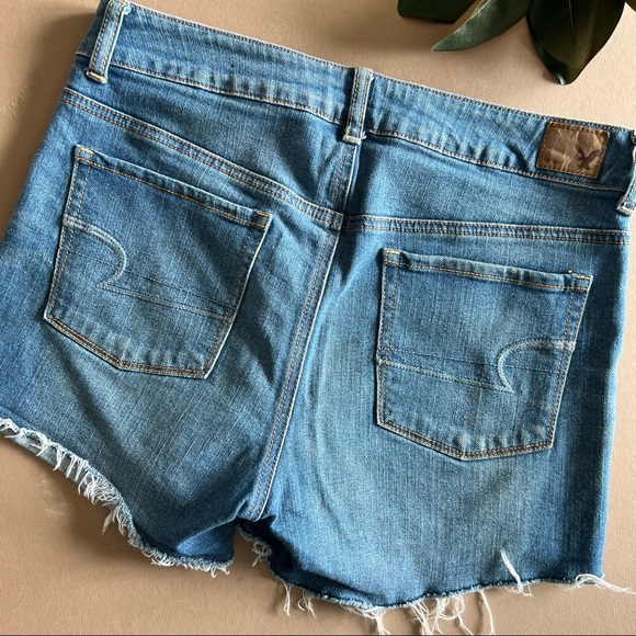 American Eagle Stretch Denim Cutoff High Rise Jean Shorts - Picture 6 of 10